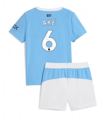 Manchester City Nathan Ake #6 Prima Maglia Bambino 2025-26 Manica Corta (+ Pantaloni corti)